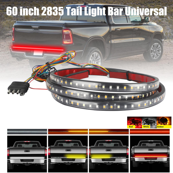 60 Triple Row LED Tailgate Light Bar White Reverse Lights Red Brake