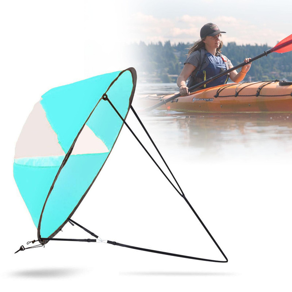 Instant Popup Portable Downwind Wind Paddle Sailboat Kayak Boat Wind Sail 42" 