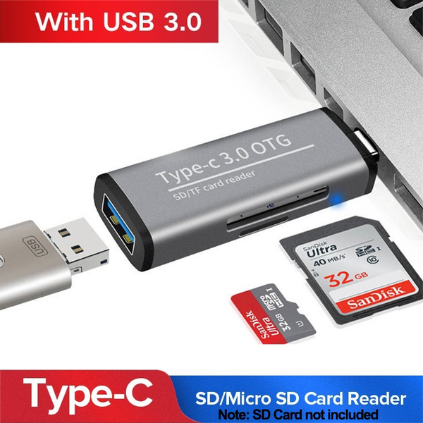 2 in 1 Type C Card Reader USB3.0 OTG Memory Card Reader for TF/SD/Micro