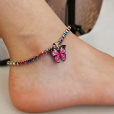 butterfly, Summer, DIAMOND, Anklets