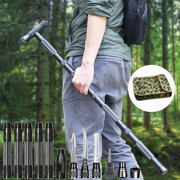 2x26'' Telescopic Stick Emergency Hiking Tools Defense Kits Safe Trekking Poles 