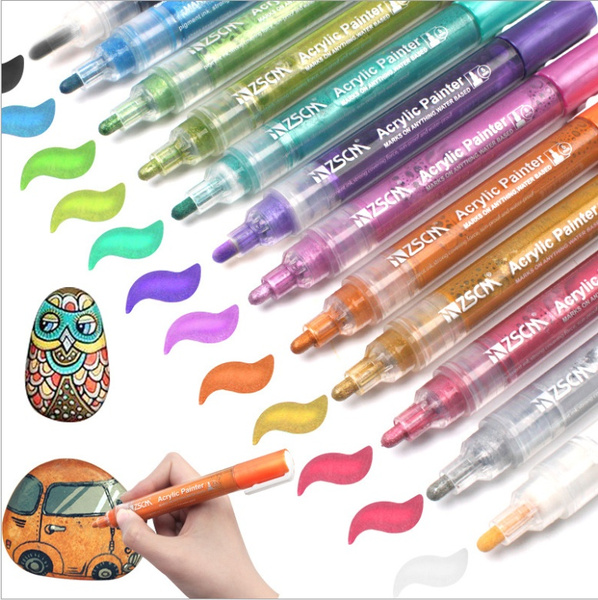 12 colors waterproof paint pens colorful