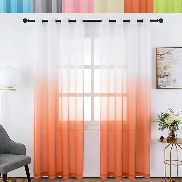 Gradient Curtain For Bedroom Window Panel Semi-shading Curtain For Living Room 