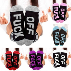Coolhere New Women Cotton Blend Sock Slippers Socks Fashion Letter Printed Ankle Socks Coolhere