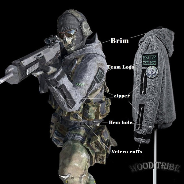 Cosplay Game Call Of Duty Costume Ghost Battle Suit Hoodies TF 141 Team  Uniform