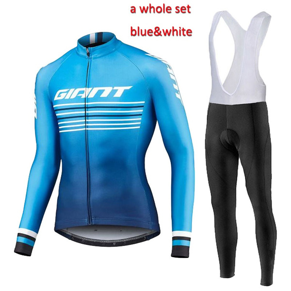 2020 Mens Cycling Long Sleeve Jersey Bib Pants Kits Bike Clothing Sports Uniform