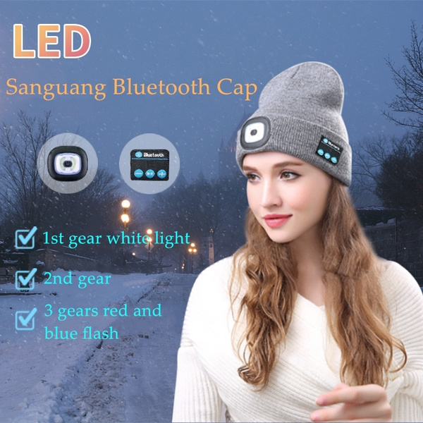 Wireless bluetooth hat LED light 