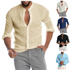 Stand Collar, buttonsupshirtsformen, Fashion, Shirt