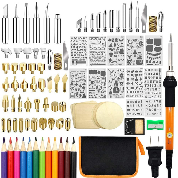7/37/71/110 PCS Wood Burning Kit, Wood Tool with Adjustable On-Off Switch  Control Temperature 200~450℃ Professional Wood Burning Pen and DIY Various