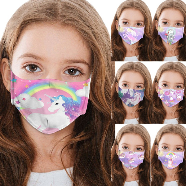 2020 Hot New Fashion Babe Girl Unicorn Graphic Print Face Cover Mask