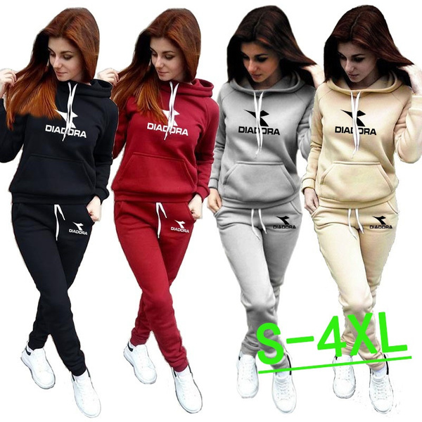 Women Jogger Outfit Matching Sweat Suits Long Sleeve Hooded Sweatshirt and Sweatpants  2 Piece Sports Sets Tracksuit Oversize | Wish