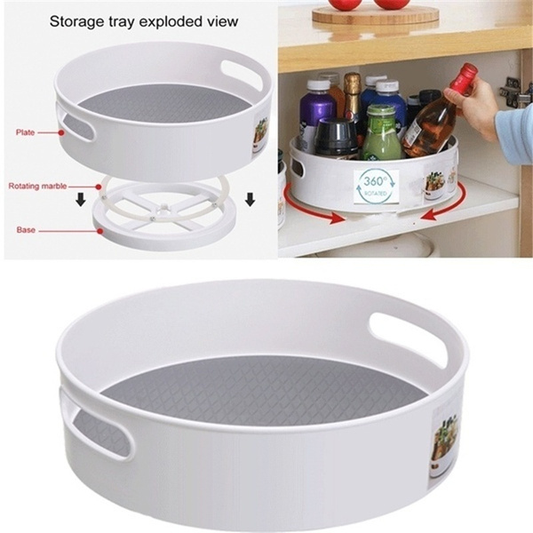 Rotating Shelf Multifunctional Non-Slip Storage Tray Kitchen Seasoning Box