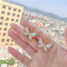 butterfly, DIAMOND, Dangle Earring, Jewelry