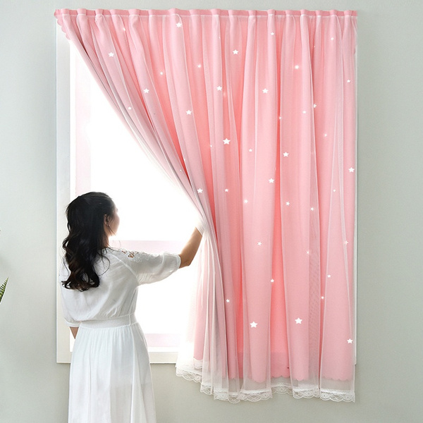 Blackout Curtains for Bedroom Darkening Thermal Insulated Blackout Velcro  Sticky Window Curtain for Living Room (Panel + sheer +Tieback )
