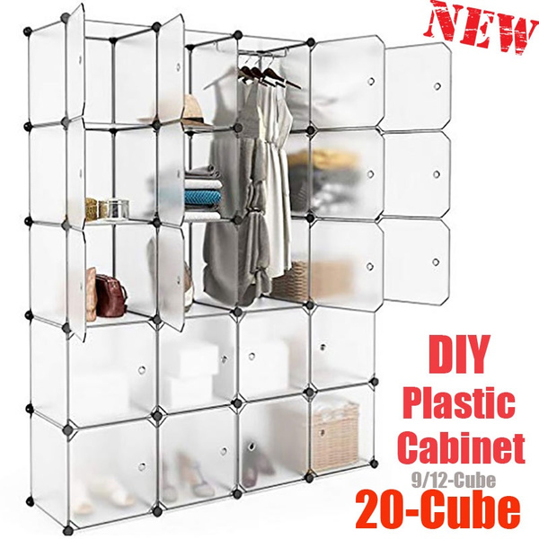20 16 9 Cube Modular Closet Organizer Plastic Cabinet Wardrobe Cubby Shelving Storage Cubes Drawer Unit Diy Bookcase System With Doors For Clothes Shoes Toys Wish - Cube Diy Modular Closet Organizer