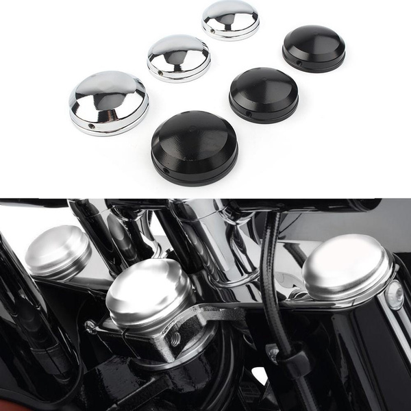 Motorcycle Upper Fork Stem Nuts Covers for Harley FLSTC FLSTF FXD FLS