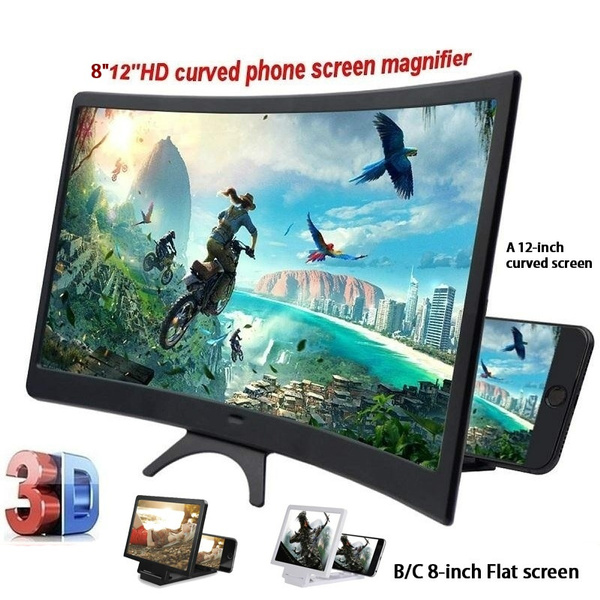 Compatible with All Smartphones Screen Magnifier 3D Phone Screen Amplifier with Foldable Phone Stand for Movie Videos Color : B