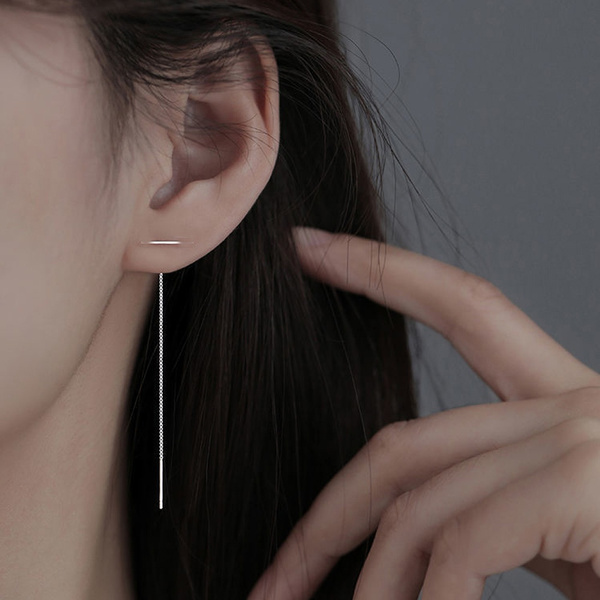 Threader earring double on sale piercing