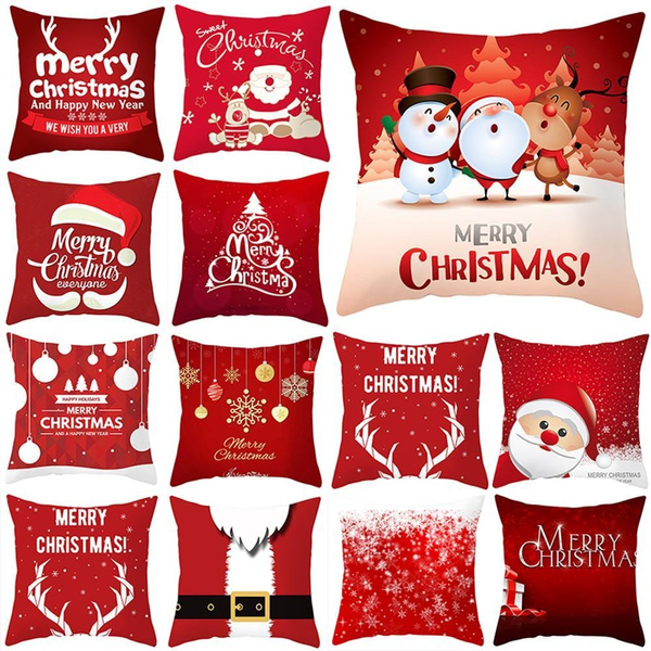 red christmas pillow covers