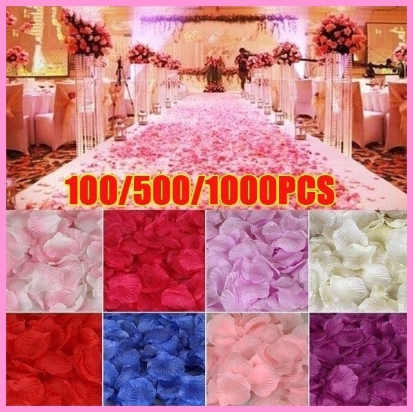 500/1000pcs Rose Petals wedding accessories Petalos De Rosa Wedding-Decoration 