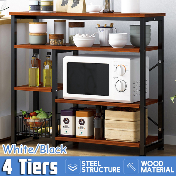 Kitchen Storage Holders Metal Wood Microwave Oven Shelf Stand