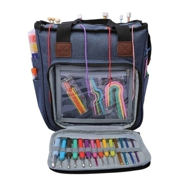 Yarn Storage Bag Knitting Tote for Thread Wool Crochet Hooks