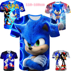 sonic, o-neck, Graphic T-Shirt, Sleeve