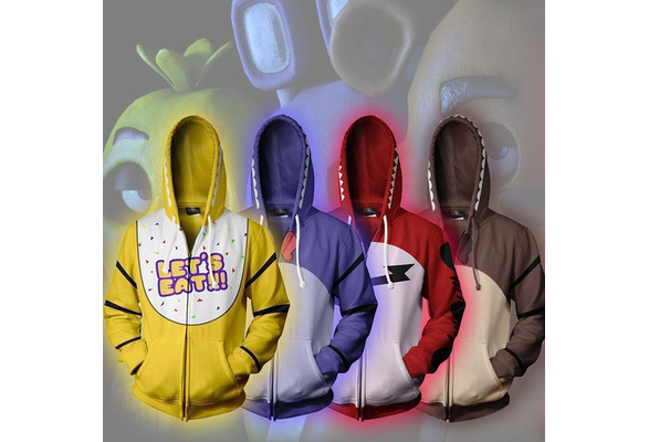 Plus Size NEW Fashion FNAF Five Nights At Freddy's Hoodie Freddy's Bonnie  Chica Freddy Foxy Cartoon Hoodie Sweatshirt Halloween Cosplay Coat | Wish