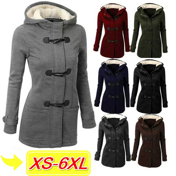 7 Colors New Trend Fashion Women Winter, Hooded Peacoat Plus Size