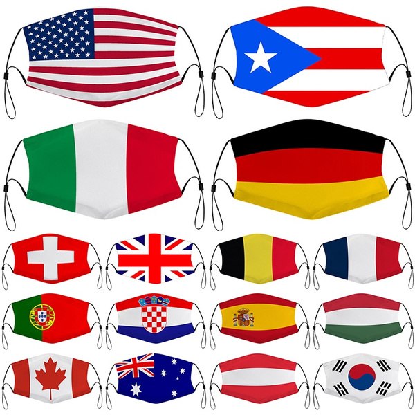 2020 Unisex Adults Face Masks National Flag Print Cotton Reusable and  Washable Anti-dust Country Flag Adjustable Mouth Mask | Wish