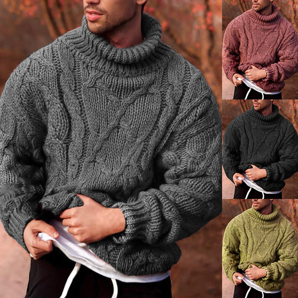 mens loose turtleneck sweater