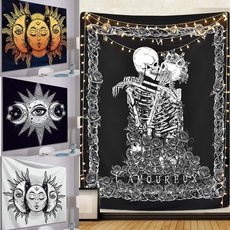 tapestrywall, art, mandalatapestry, skull