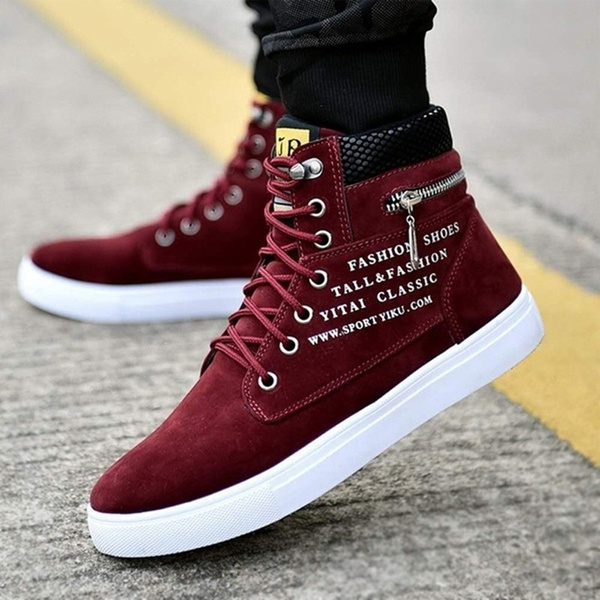 Mens New Hip Hop Casual Shoes High Top Sneakers Canvas Boots 4 Colors |