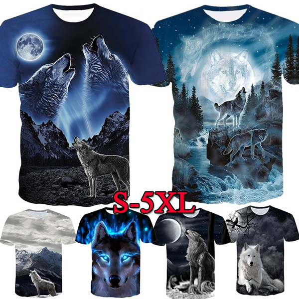 Fashion 3D Wolf Printed T Shirts for 