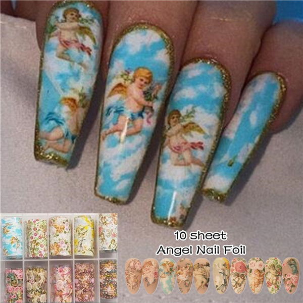 10pcs 4 50cm Angel Nail Sticker Slider Water Transfer Foils For Nail Art Decoration Wish