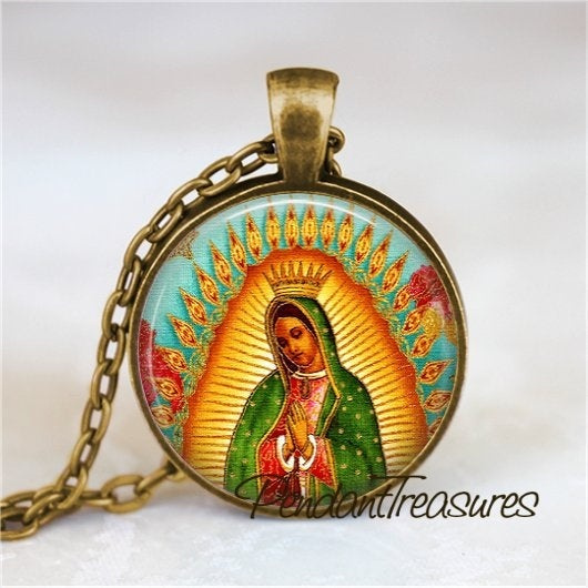Virgen De Guadalupe Necklace Mariner Link Chain 14/ Baby Girls Jewelry/  Religious Catholic Gifts/ Baby Necklace/guadalupe Medalla Para Bebe - Etsy