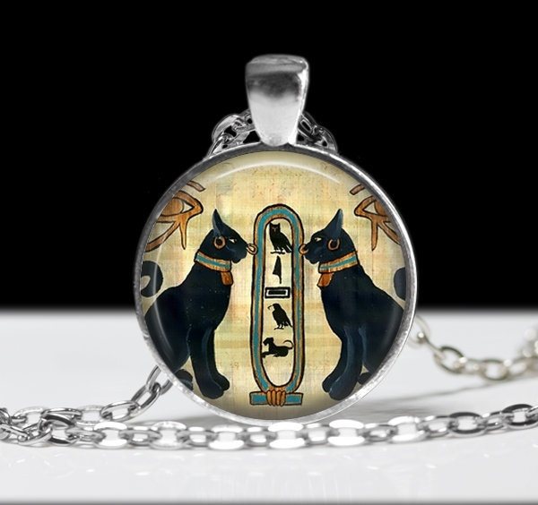 Egyptian Cat Jewelry, Egyptian Cat Necklace, Egyptian Pendant, Egypt