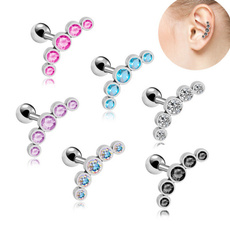Steel, Jewelry, Crystal, cartilage earrings