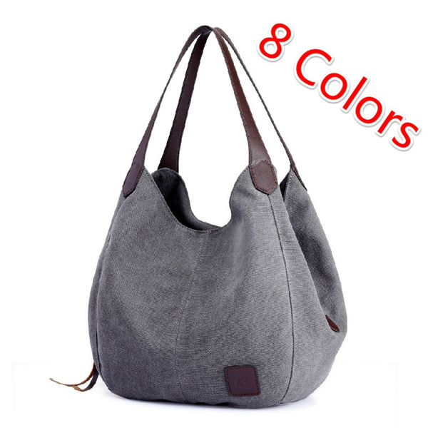 Women's Canvas Tote Bag Trendy Multi Pocket Crossbody Bag - Temu