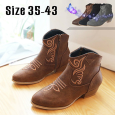 ankle boots, Embroidery, Womens Shoes, Waterproof