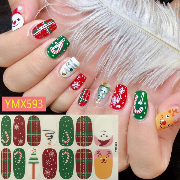 22 pcs Gel Nail Strips Santa Claus Nail Gel Polish Wraps Soft Self-Adhesive  Nail Full Wraps Christmas Nail Strips Sticker Nail Tips Christmas Nail Wraps  Sticker Decals : Amazon.co.uk: Beauty