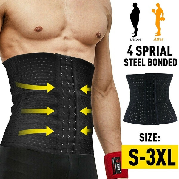 Slim Waist Trainer for Men Body Shaper Modeling Belt Fat Compression Strap  with 6 Hooks Shapewear Cincher Slimming Corset