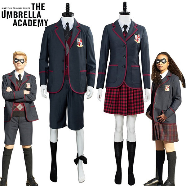 The Umbrella Academy School Uniform Cosplay Costume Suit Jacket Pants Full Set 