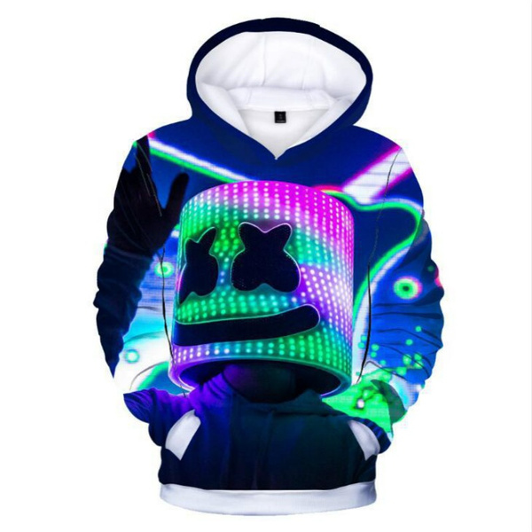 Children Marshmallow DJ Casual Hoodie Loose Hooded Sweatshirt Printing DJ Music Hoodies Sweater Kids Sweatshirt