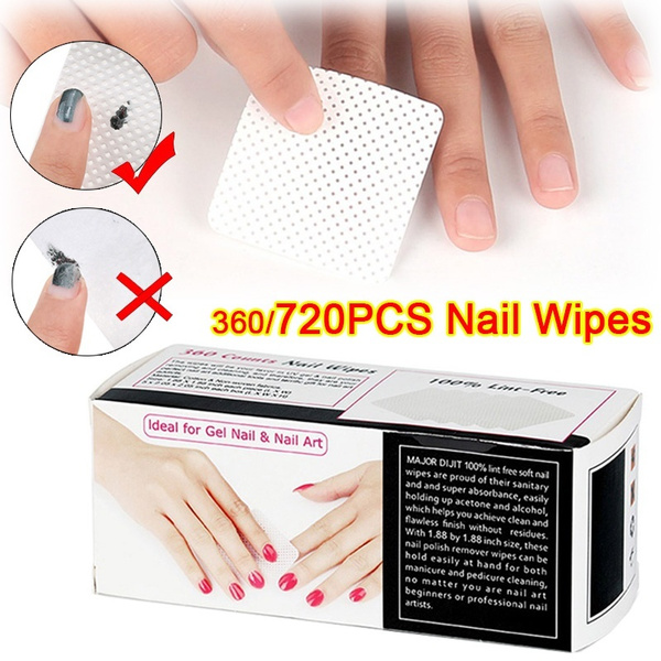 360/720Pcs Lint-Free Nail Polish Remover Cotton Nail Pad Nail Wipe For Nail  Gel Polish Remover | Wish