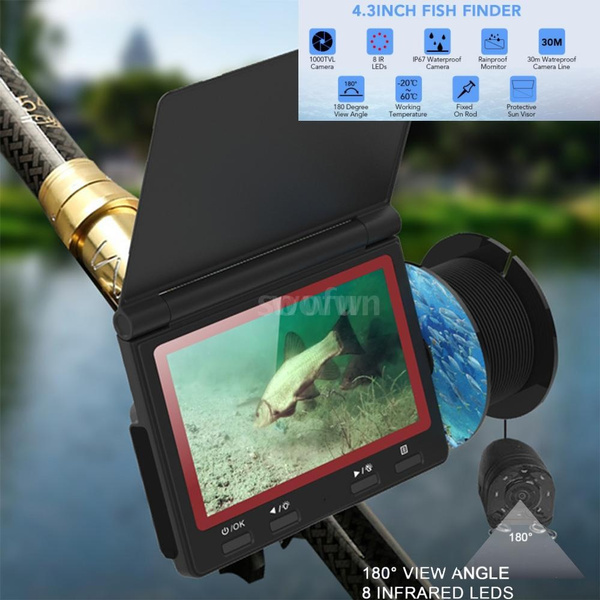 4.3inch Monitor 1000TVL Fish Finder Underwater Fishing Camera 180
