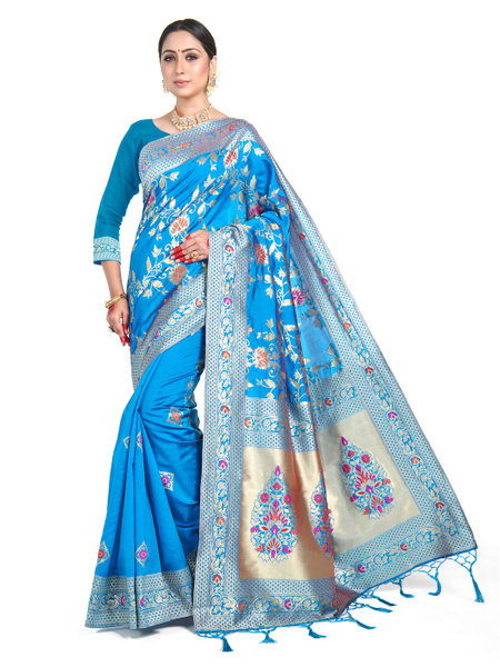 Bollywood Indian Sarees Fancy Sari || Teal Blue Colour Saree ...