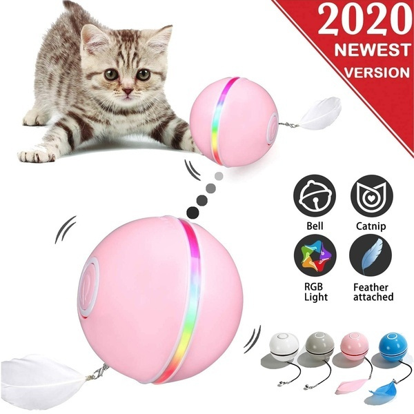 self rolling cat toy