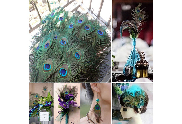 20 Pcs/Lot Top Quality Peacock Feathers Feather Decor Handicraft Accessories