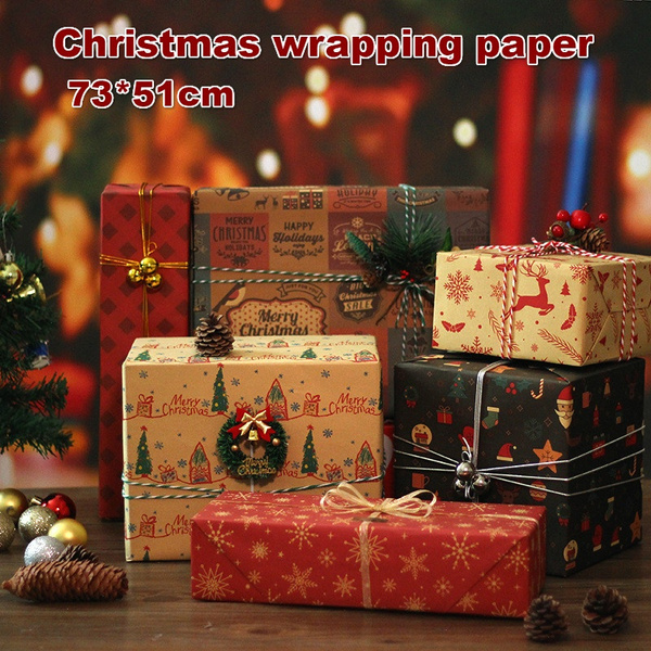 New Kraft Wrapping Paper Christmas Gift Paper Gift Paper Retro